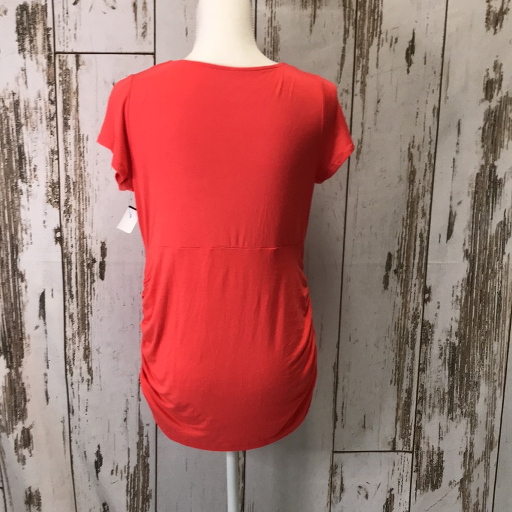 Motherhood Maternity Orange Short Sleeve Blouse - Picture 2 of 4